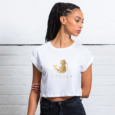 Crop Top Organico Logo Oro