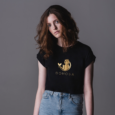 Crop Top Organico Logo Oro