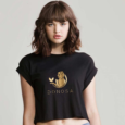 Crop Top Organico Logo Oro