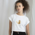 Crop Top Organico Logo Oro