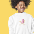 Felpa Bambino con cappuccio Logo Rosa/Oro