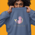 Felpa Unisex Organica Logo Rosa/Oro