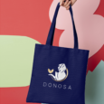 Borsa Logo Bianco/Oro