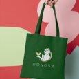 Borsa Logo Bianco/Oro